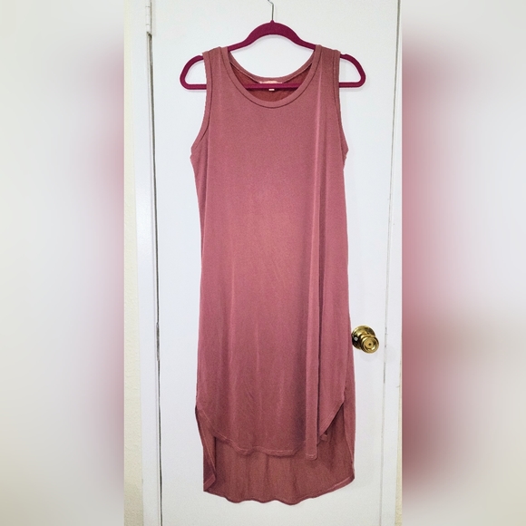 GIBSON LATIMER sizeS Sleeveless BoHo Vibes Tunic Dress In A Dusty Rose Color - Picture 8 of 11